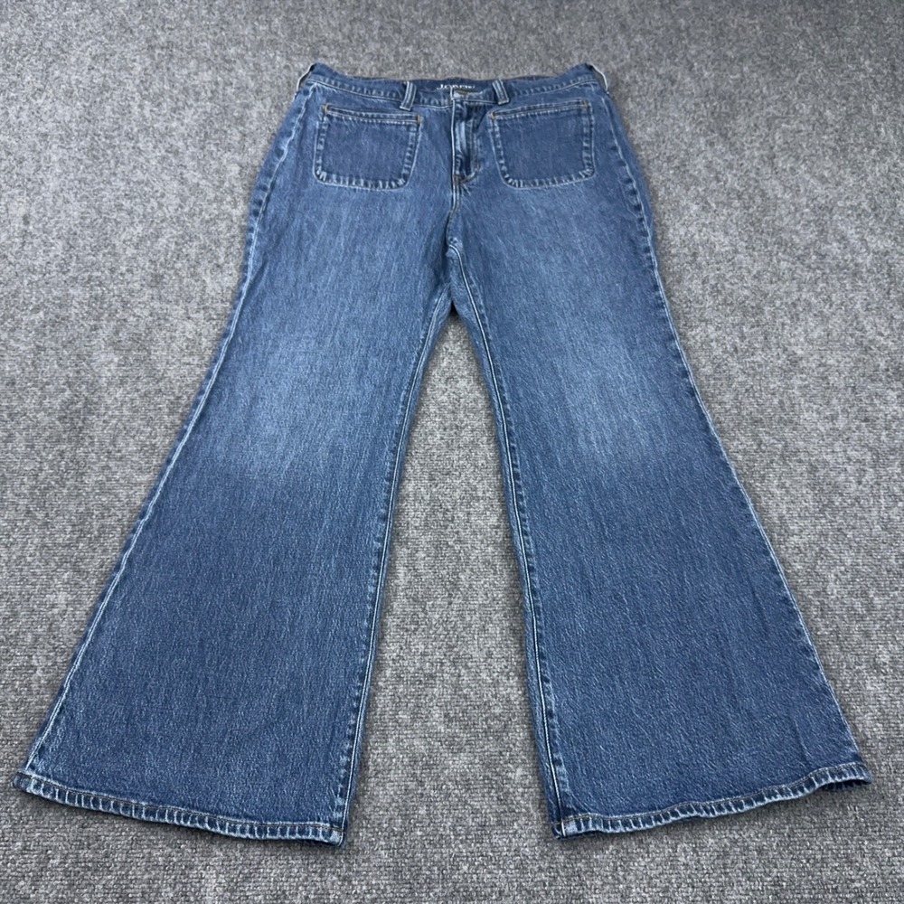 J.Crew '96 Flare Jeans Women 30P‎ Lexi Kay Wash High Rise Patch Pockets CF219